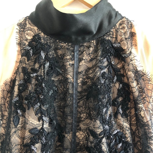 Marchesa Spring ‘16 Lace & Blush Feather Dress - Picture 6 of 16